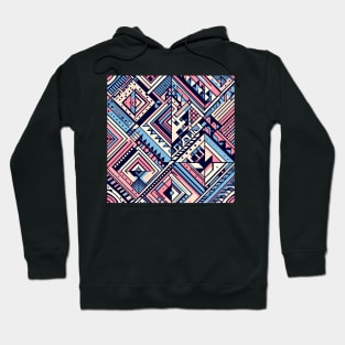 Pink and Blue Abstract Pattern Hoodie